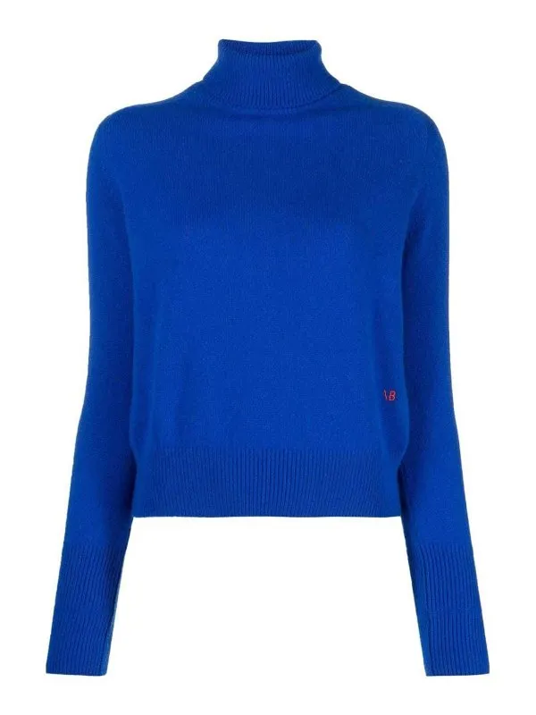 Victoria Beckham Pull Col Roulé - Bleu Clair | 1423KJU005045A6859