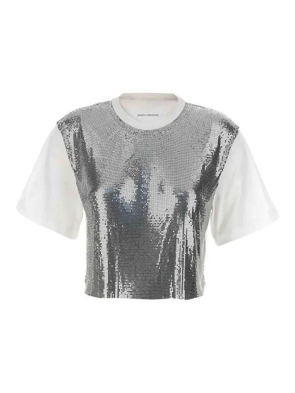 Rabanne T-Shirt - Argent - Argenté - Femme | 23AXTO639CO0481M094