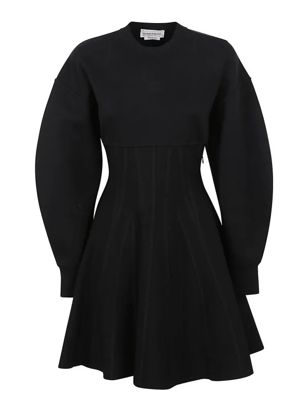 Alexander Mcqueen Robe Courte - Noir - Noir | 768805Q1A7H1000