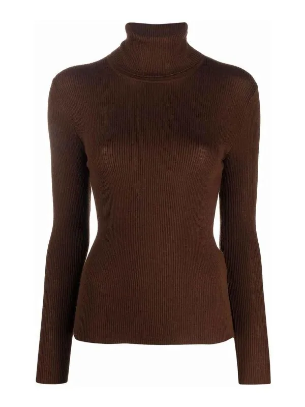 P.A.R.O.S.H. Pull Col Rond - Marron Foncé | D512552XLEILA23029