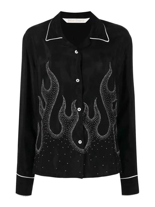 Palm Angels Chemise - Noir - Noir - Femme | PWGA085F22FAB0011072