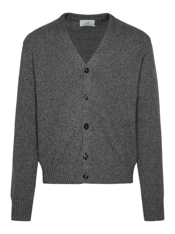 Ami Paris Cardigan - Gris - Gris - Homme | HKC127005055