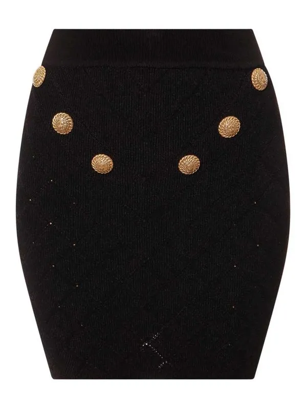 Balmain Mini Jupe - Noir - Noir - Femme | CF1LB004KF530PA