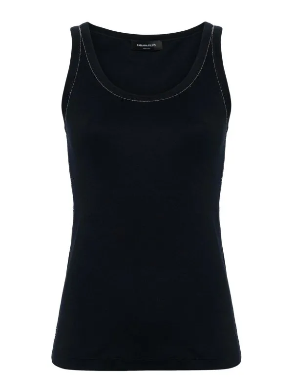 Fabiana Filippi Top - Bleu - Bleu - Femme | JED264F102N5665144