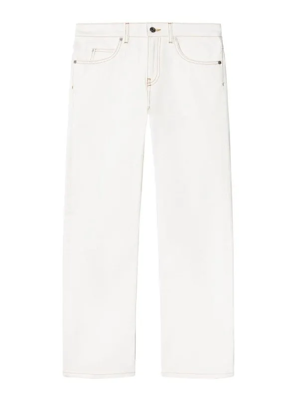 Off-White Jean Droit - Blanc - Blanc - Femme | OWYA059S24DEN0010100