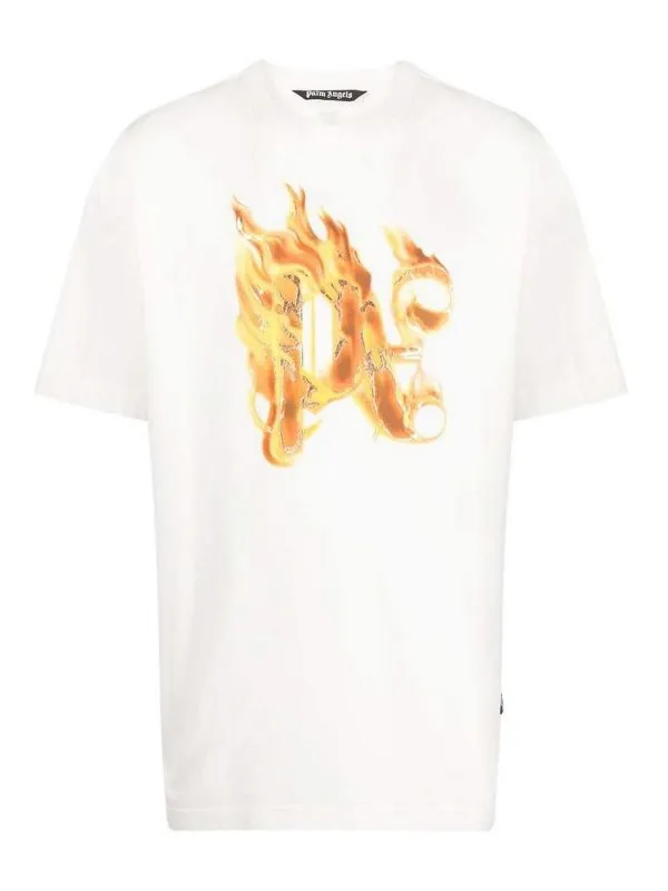 Palm Angels T-Shirt - Blanc - Blanc - Homme | PMAA072R24JER0010376
