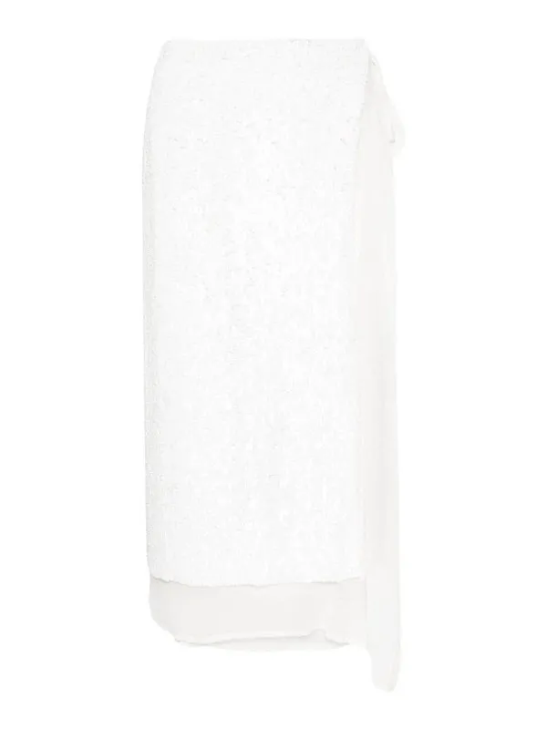 P.A.R.O.S.H. Jupe Midi - Blanc - Blanc - Femme | D620684GLARE24001