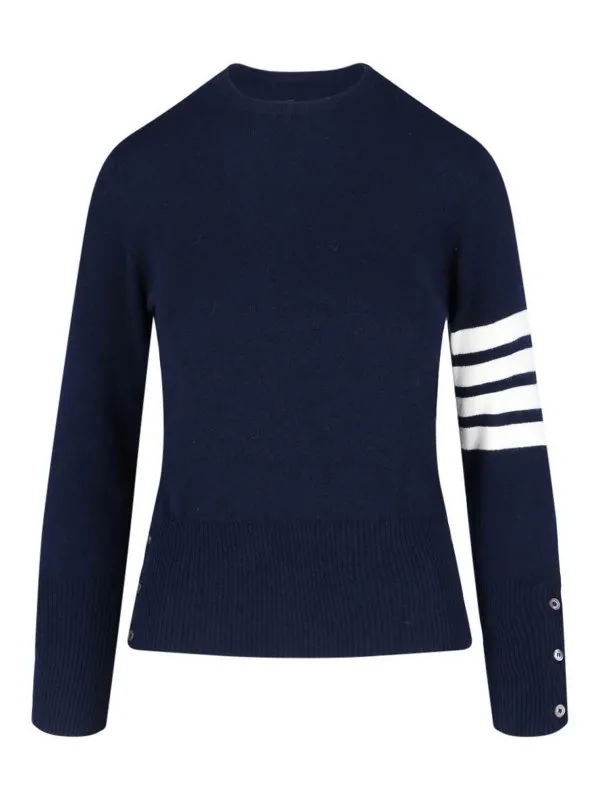 Thom Browne Pull Col Rond - Bleu - Bleu - Femme | FKA001A00011415