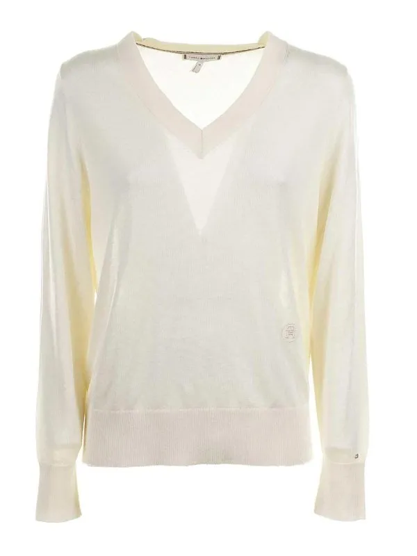 Tommy Hilfiger Pull À Col V - Marron - Marron | WW0WW40665Z01