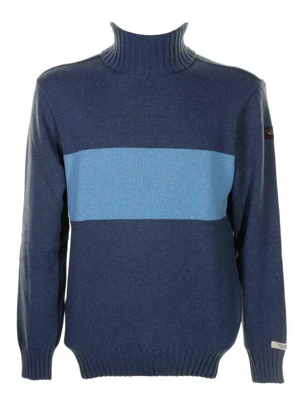 Paul & Shark Pull Col Roulé - Bleu - Bleu - Homme | 13311327434