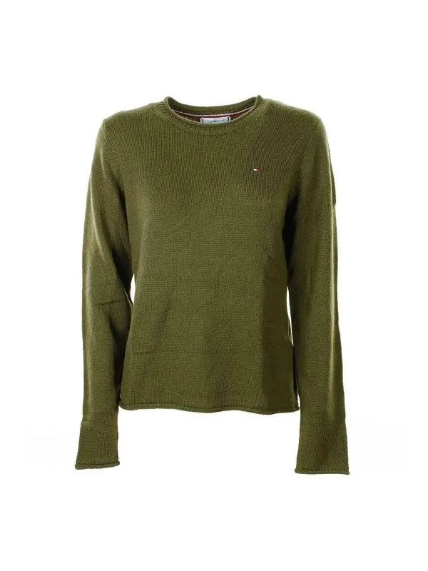 Tommy Hilfiger Pull Col Rond - Vert - Vert - Femme | WW0WW40264MS2