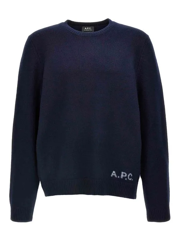 A.P.C. Pull Col Rond - Bleu - Bleu - Homme | WVBDJH23059IAK