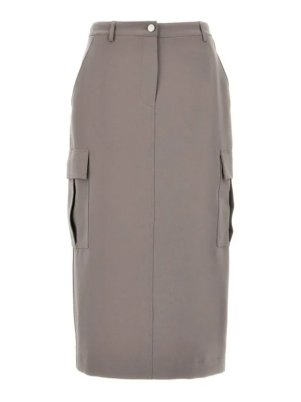 Theory Jupe Midi - Gris - Gris - Femme | O0709302P3A