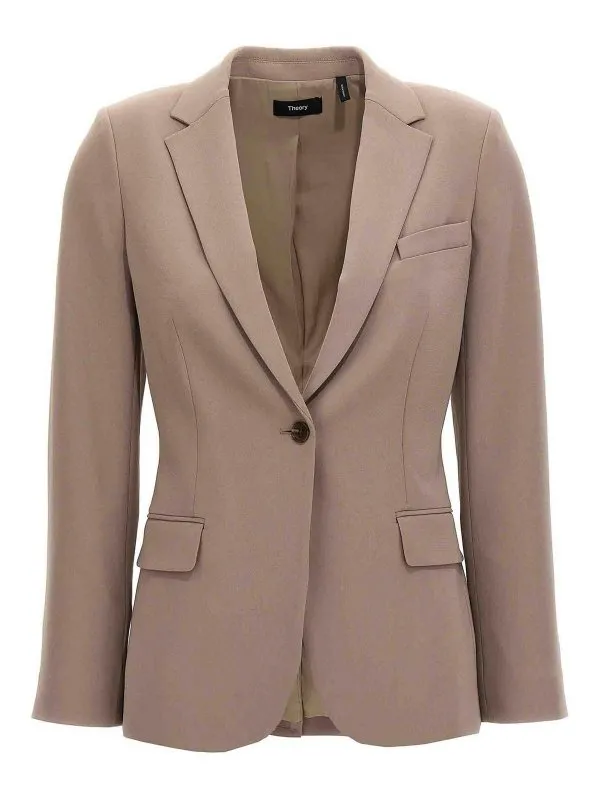 Theory Blazer - Beige - Beige - Femme | J0709113P3A | thebs.com