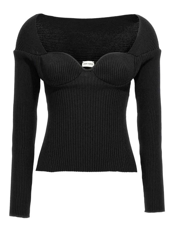 Magda Butrym Pull Col Rond - Noir - Noir - Femme | 32592480