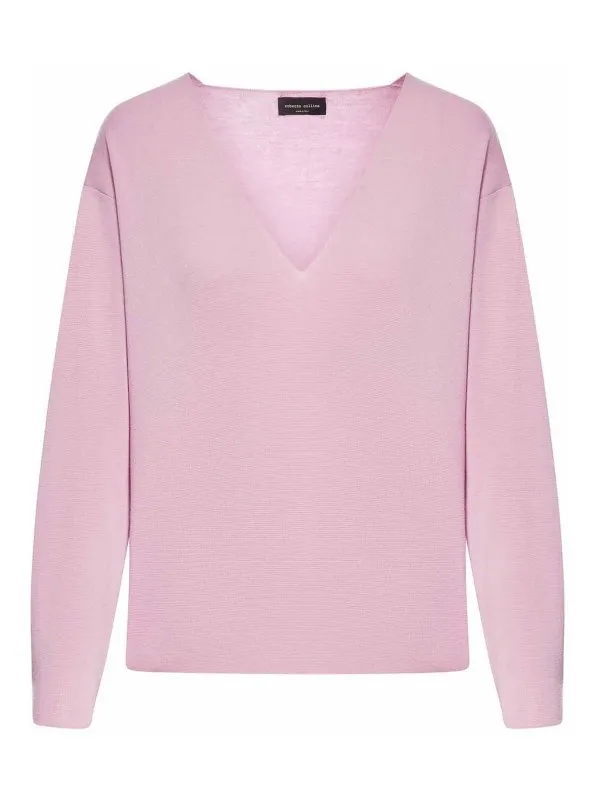 Roberto Collina Pull À Col V - Couleur Chair - Femme | A03202A0330