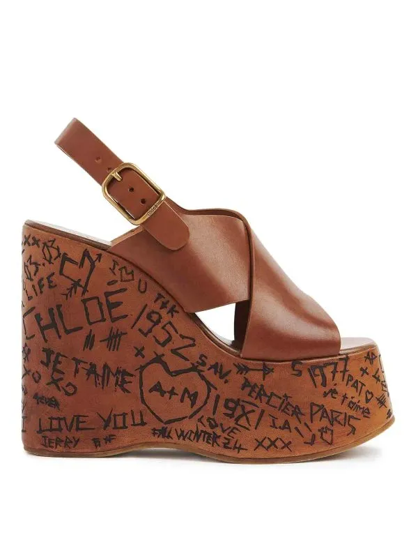 Chloe' Sandales - Marron - Marron - Femme | CHC24A02YLU27T