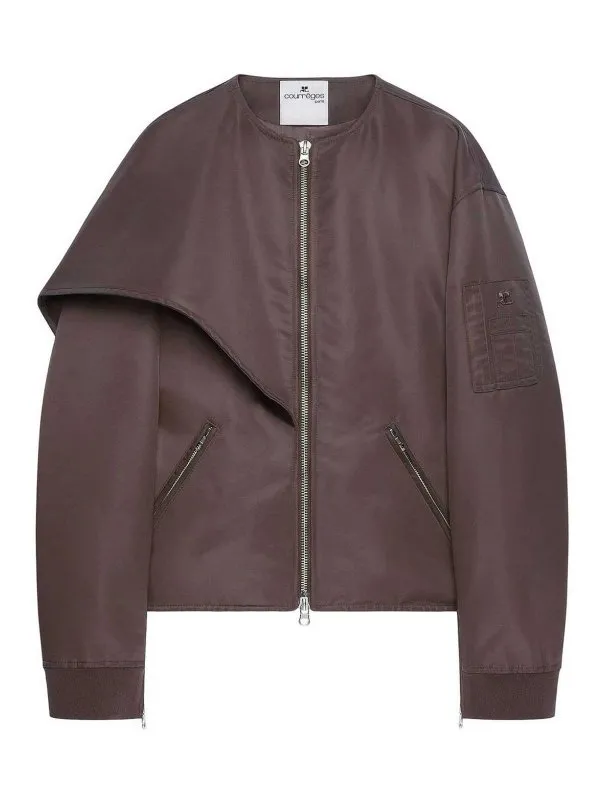 Courreges Bomber - Marron - Marron - Femme | 424CBL218NY00201983