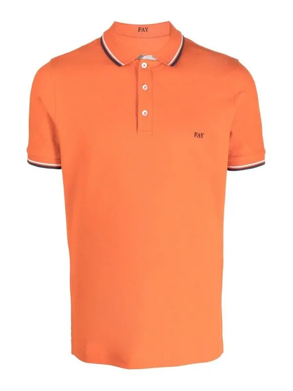 Fay Polo - Noir - Orange - Homme | NPMB246140STDWG837