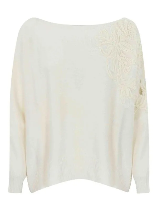 D. Exterior Pull Col Rond - Blanc - Blanc - Femme | 590883LATT