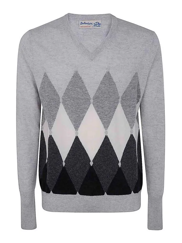 Ballantyne Pull À Col V - Gris - Gris - Homme | B2P00112KA895123