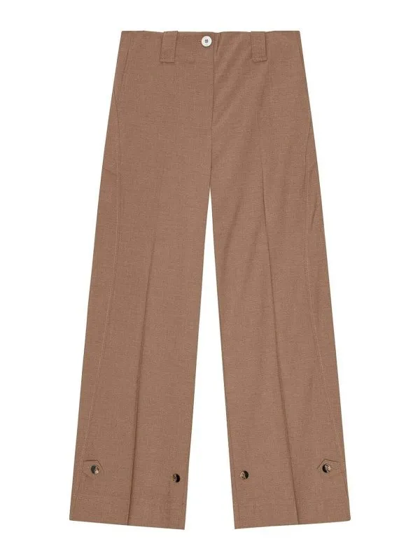 Ganni Pantalons Décontractés - Noir - Marron - Femme | F9561177