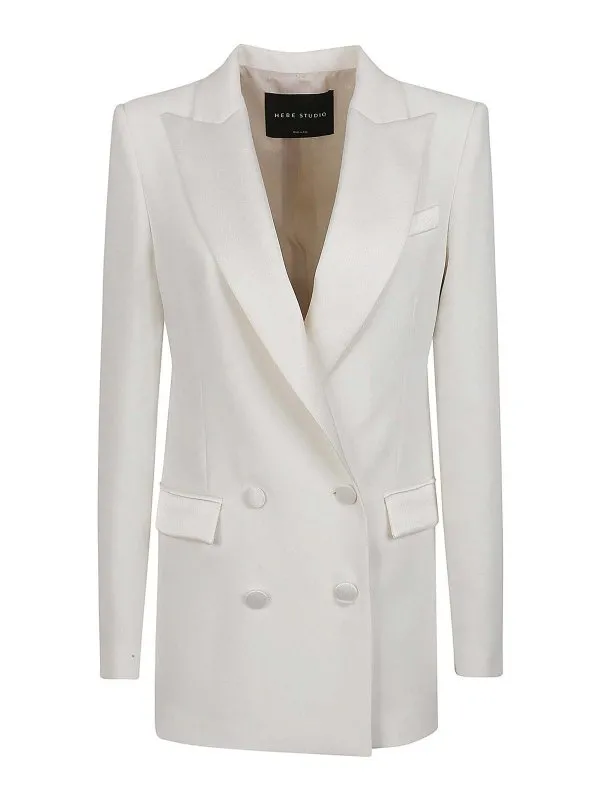 Hebe Studio Blazer - Beige - Beige - Femme | C225SMBZCDYCREAM