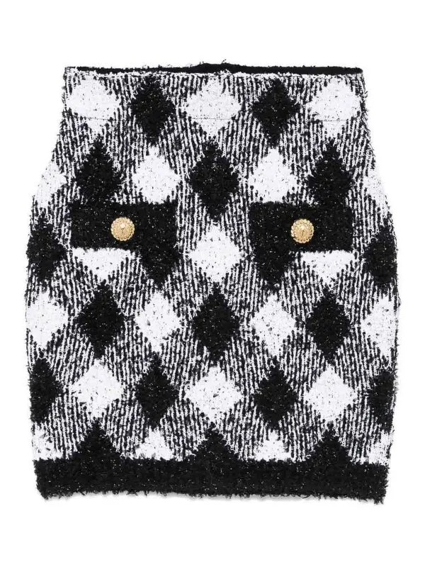 Balmain Jupe Midi - Noir - Noir - Femme | DF0LB015KH66EAB