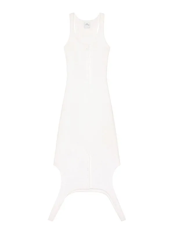 Courreges Robe Au Genou - Blanc - Blanc | 424MRO514FI00010001