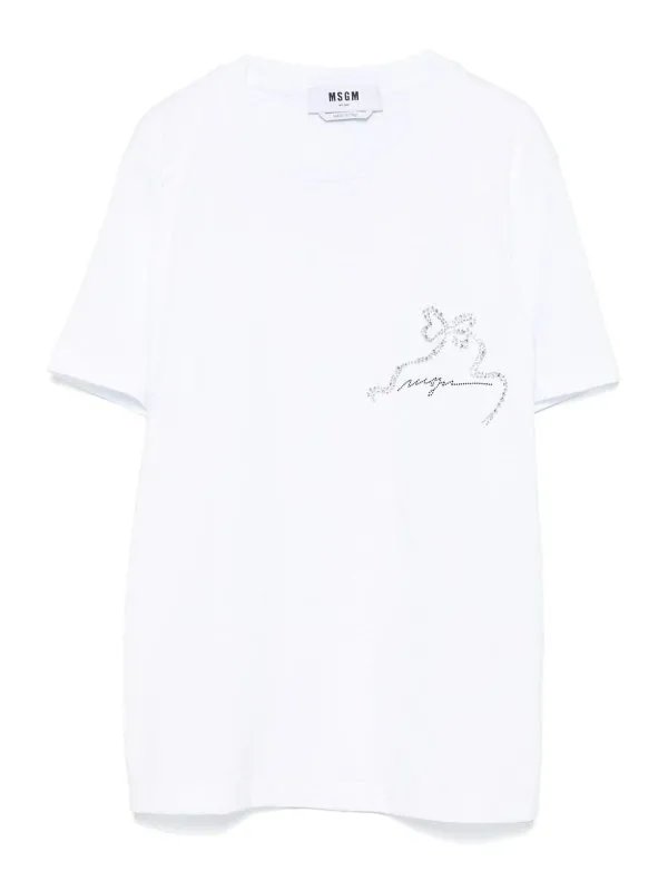 M.S.G.M. T-Shirt - Blanc - Blanc - Femme | 3742MDM10024779801