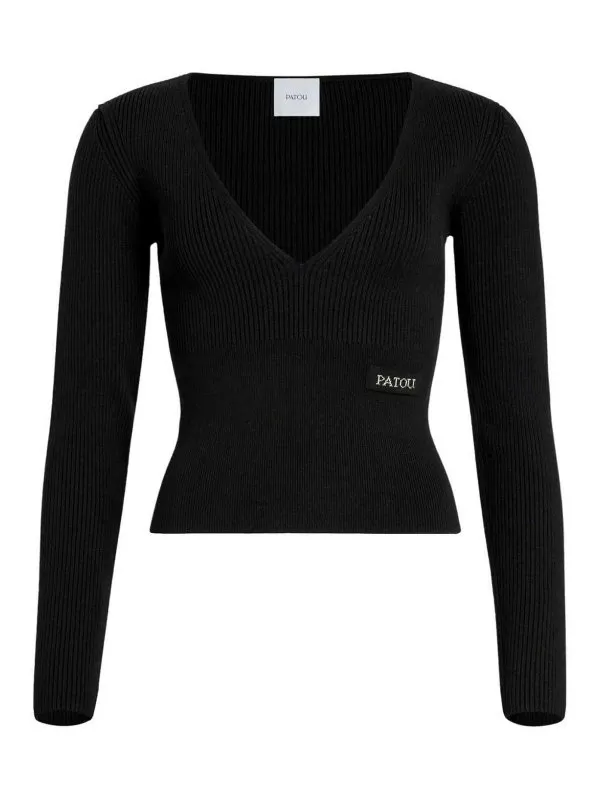 Patou Pull Col Rond - Noir - Noir - Femme | KN1878009999B
