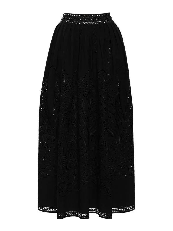 Alberta Ferretti Jupe Midi - Noir - Noir - Femme | 011801390555