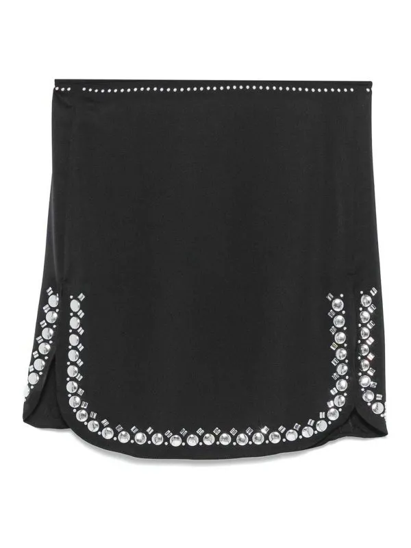 Rabanne Jupe Midi - Noir - Noir - Femme | 24HCJU008PO0336P001