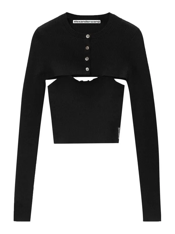 Alexander Wang Cardigan - Noir - Noir - Femme | 1KC3241060001