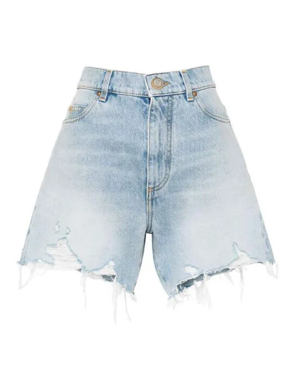 Balmain Short - Denim - Denim - Femme | DF1MA121DE536FC