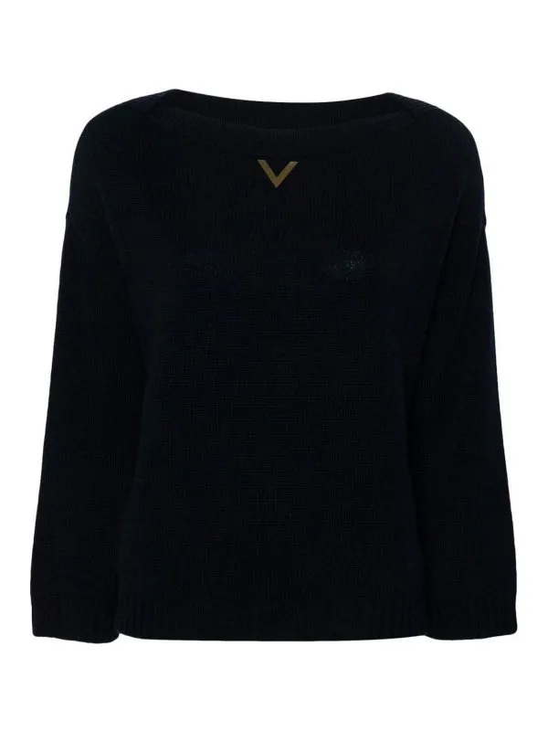 Valentino Garavani Pull Col Rond - Bleu - Bleu | 5B3KC58B8NW598