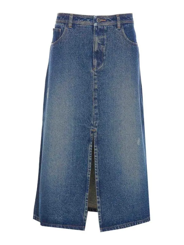 A.P.C. Jupe Midi - Bleu - Bleu - Femme | COHFCF06423IAL