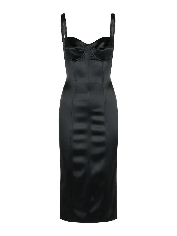 Dolce & Gabbana Robe Au Genou - Noir - Noir | F6DIHTFURADN0000