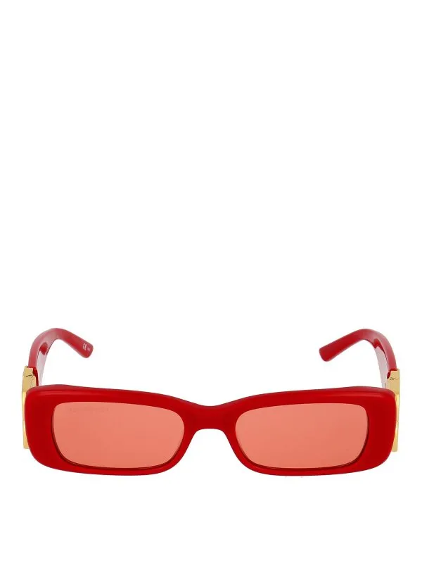 Balenciaga Lunettes De Soleil - Rouge - Rouge - Femme | BB0096S003
