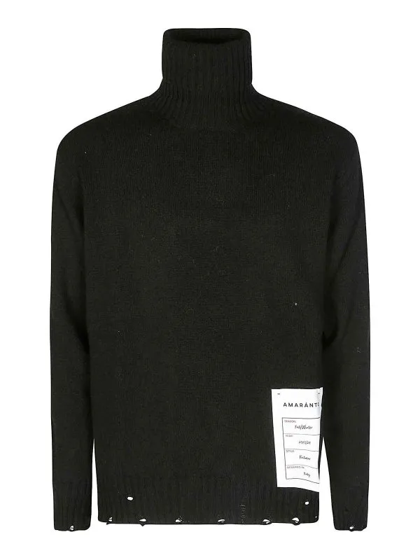 Amaranto Pull Col Roulé - Noir - Noir - Homme | B9R008799