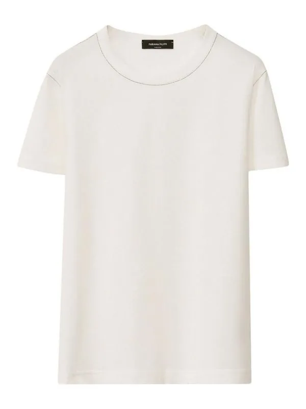 Fabiana Filippi Pull Col Rond - Blanc - Blanc | JED265F278L1890142