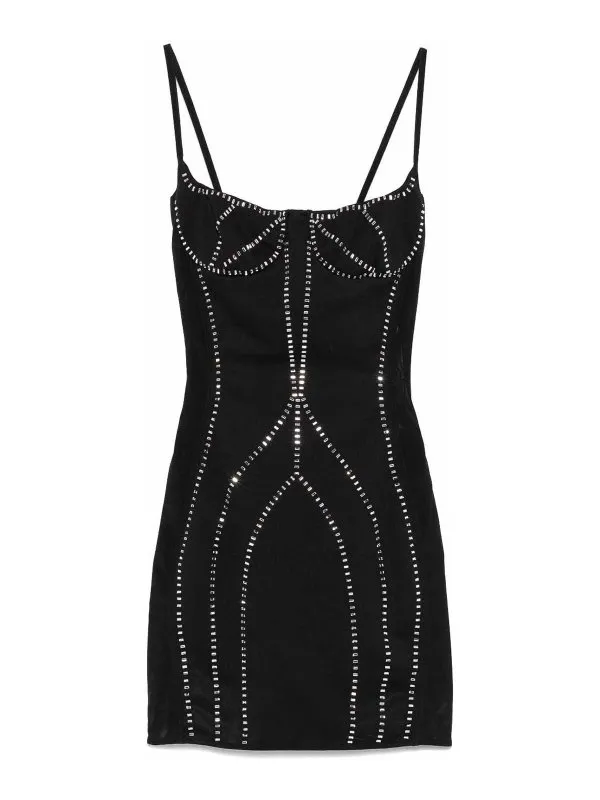 The Attico Robe Au Genou - Noir - Noir | 250WCA00401PLL002TA100