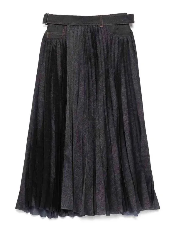 Sacai Jupe Midi - Délavé - Délavé - Femme | 2507718INDIGO