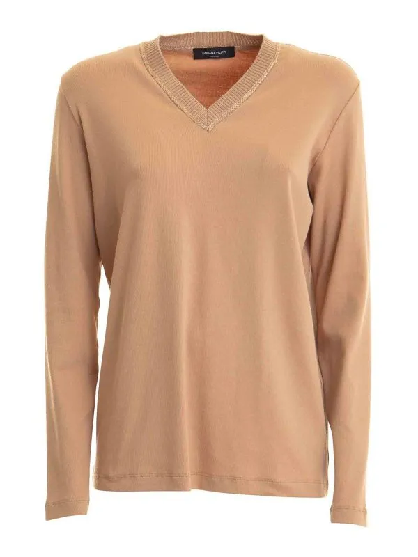 Fabiana Filippi Pull Col Rond - Beige | JED224F605L07900001256