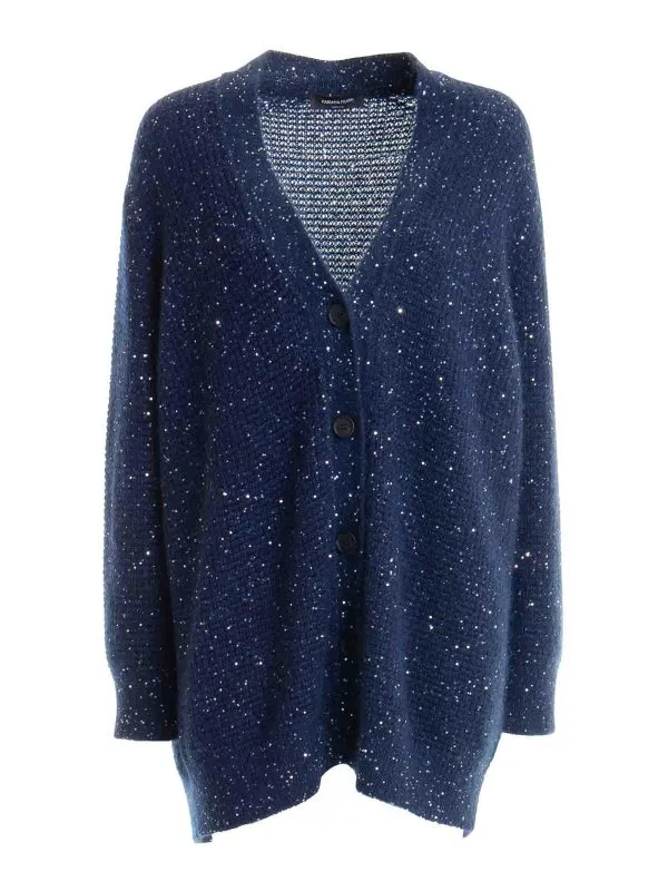 Fabiana Filippi Pull Col Rond - Bleu | MAD214F034D72300005146