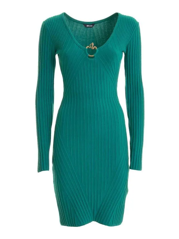 Just Cavalli Robe Au Genou - Vert - Vert | 77PAOM37CMH56180