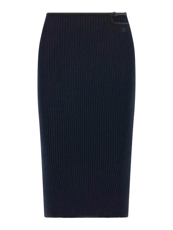 Courreges Jupe Midi - Bleu - Bleu - Femme | 125MJU232FI00017075