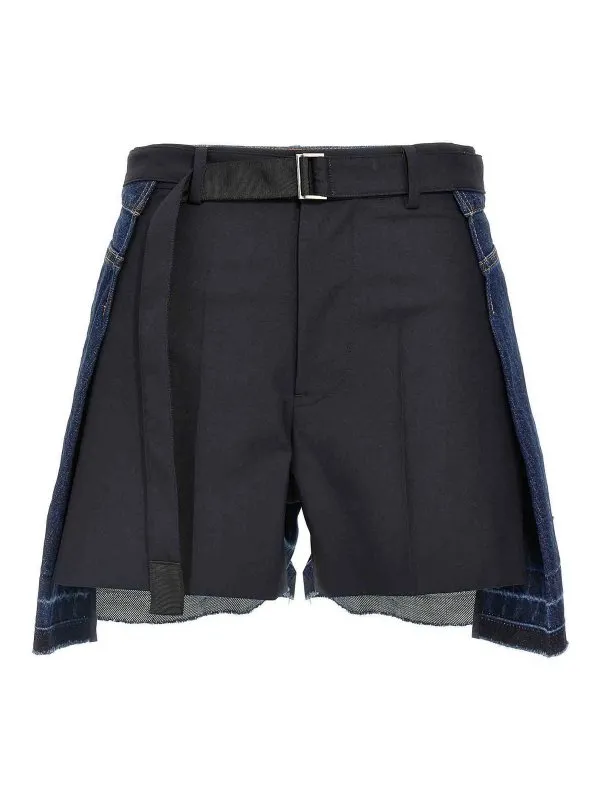 Sacai Short - Bleu - Bleu - Femme | 2507828210 | thebs.com
