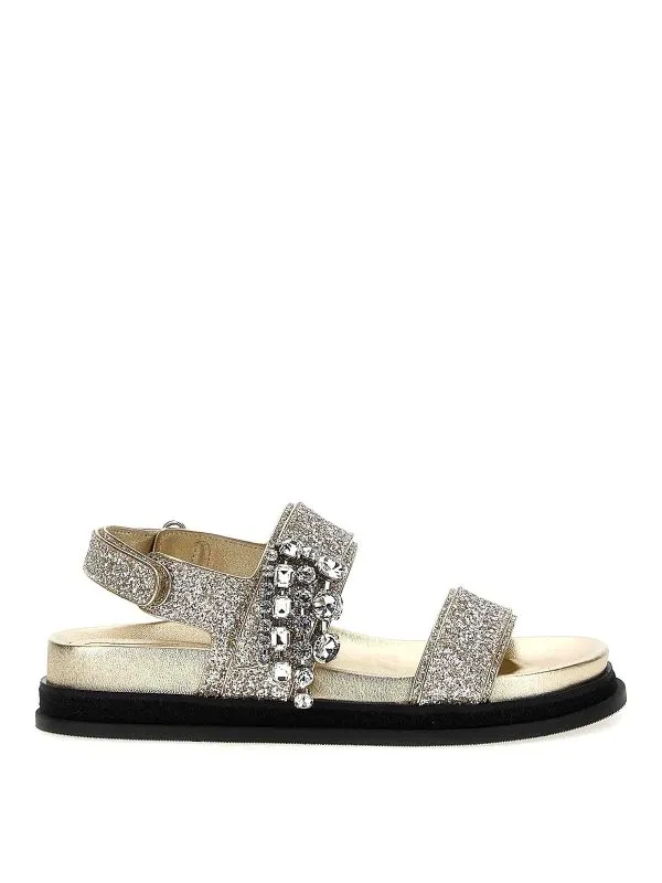 Jimmy Choo Sandales - Or - Or | VERITYSANDALFLATGKNSANDCRYSTAL