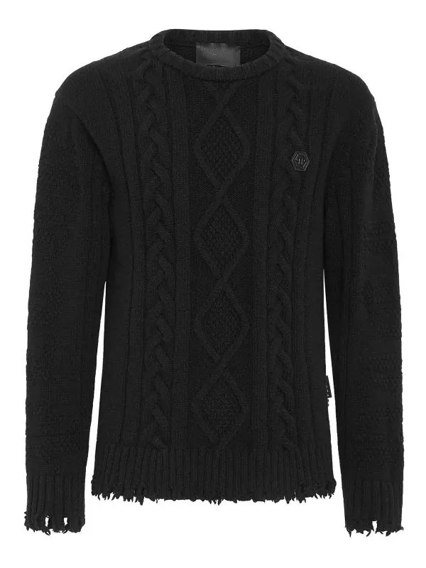 Philipp Plein Pull Col Rond - Noir - Noir | FACCMKO1273PKN002NBLACK